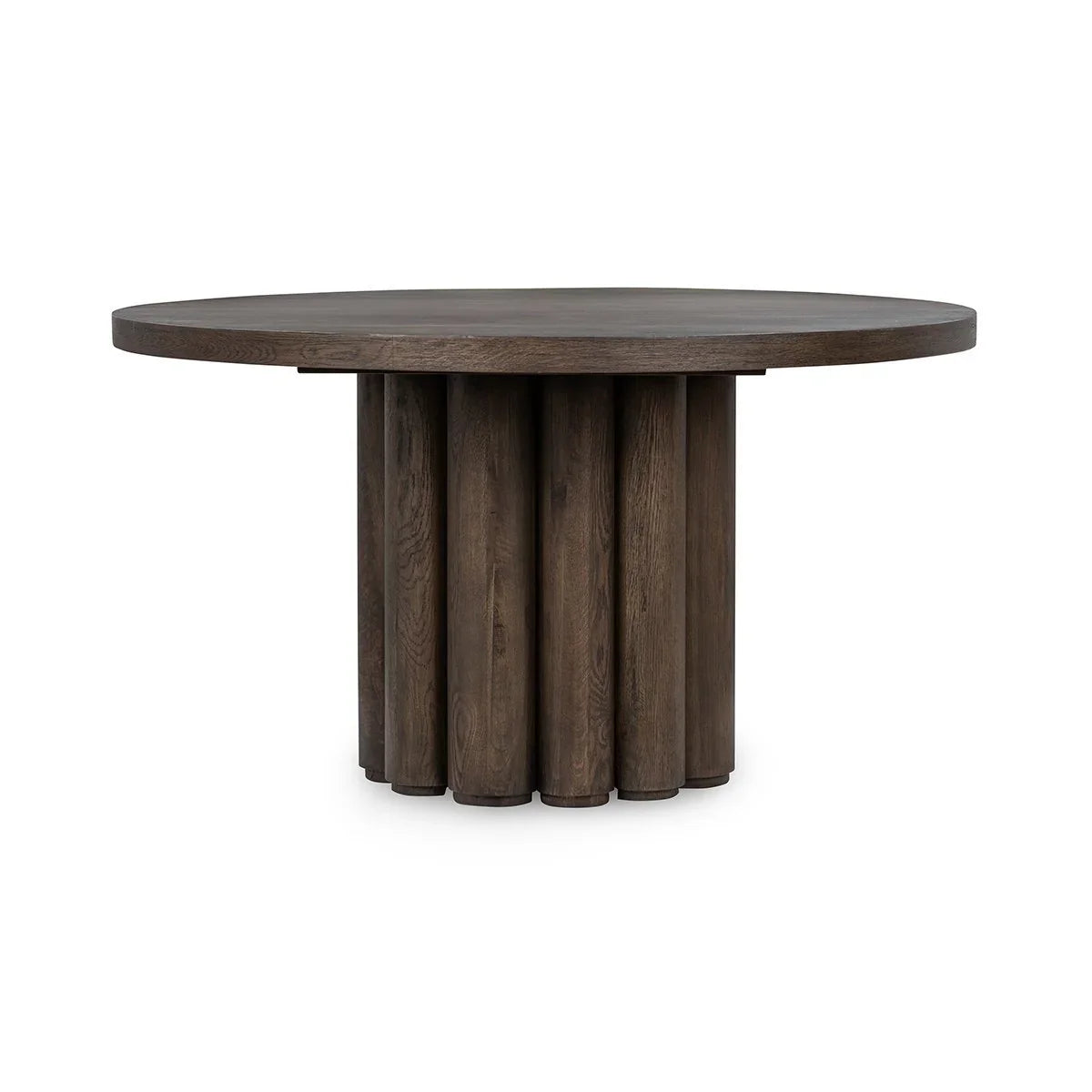Thegn 55" Round Dining Table Toasted Brown