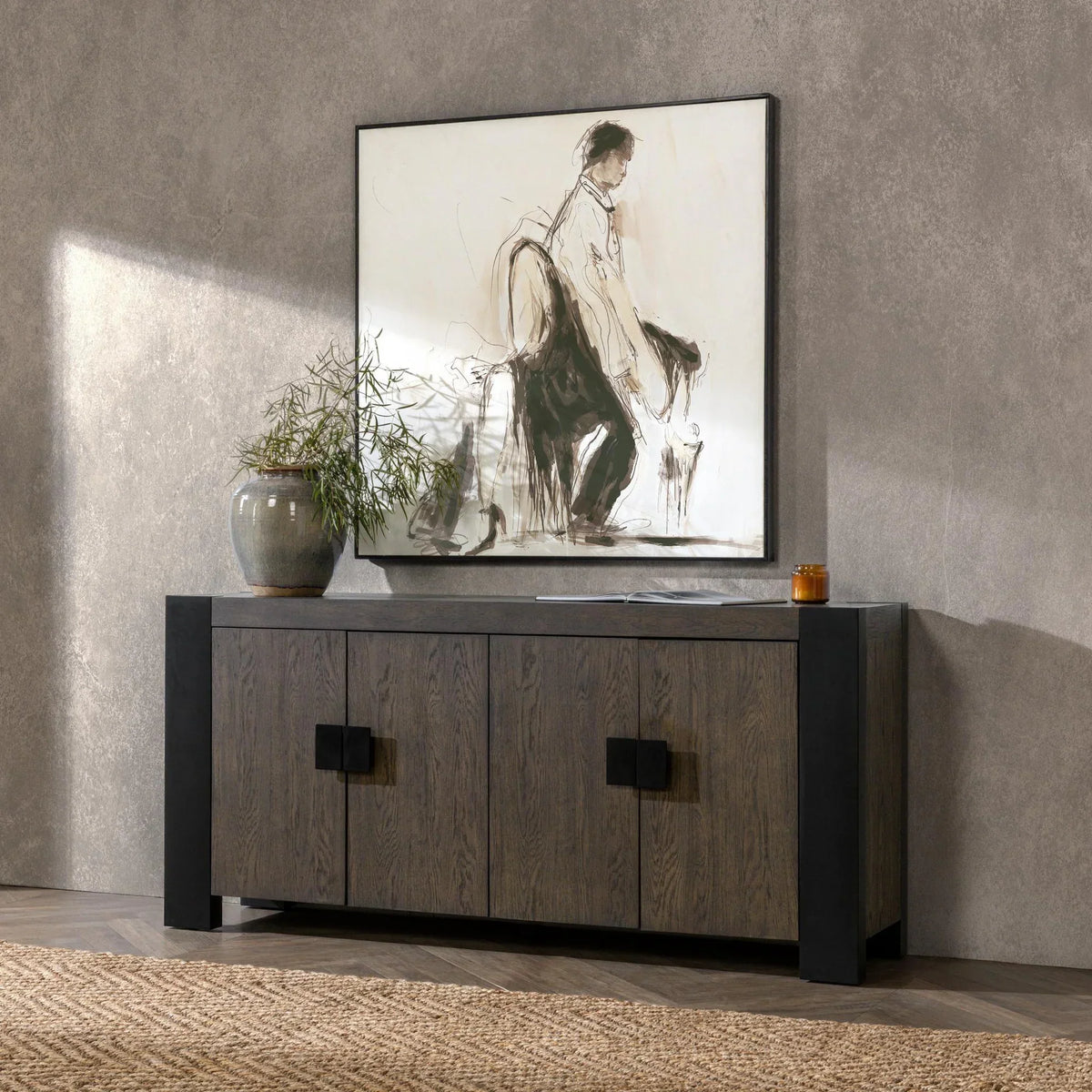 Deaven 78" Sideboard, Toasted Brown