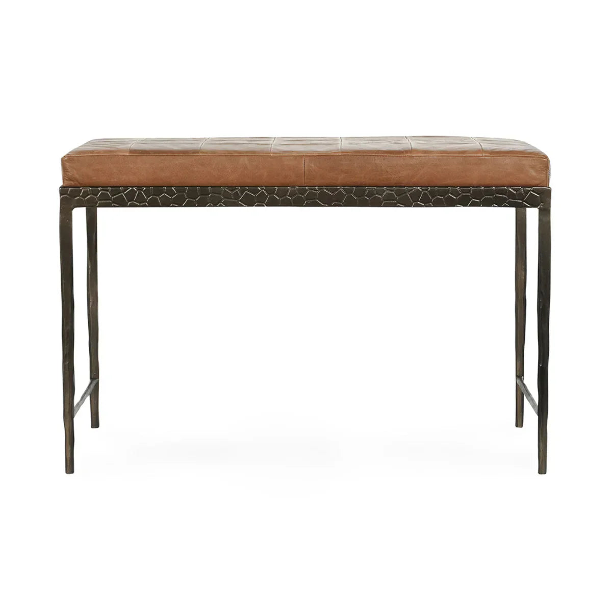 Mal Leather Bench, Chestnut