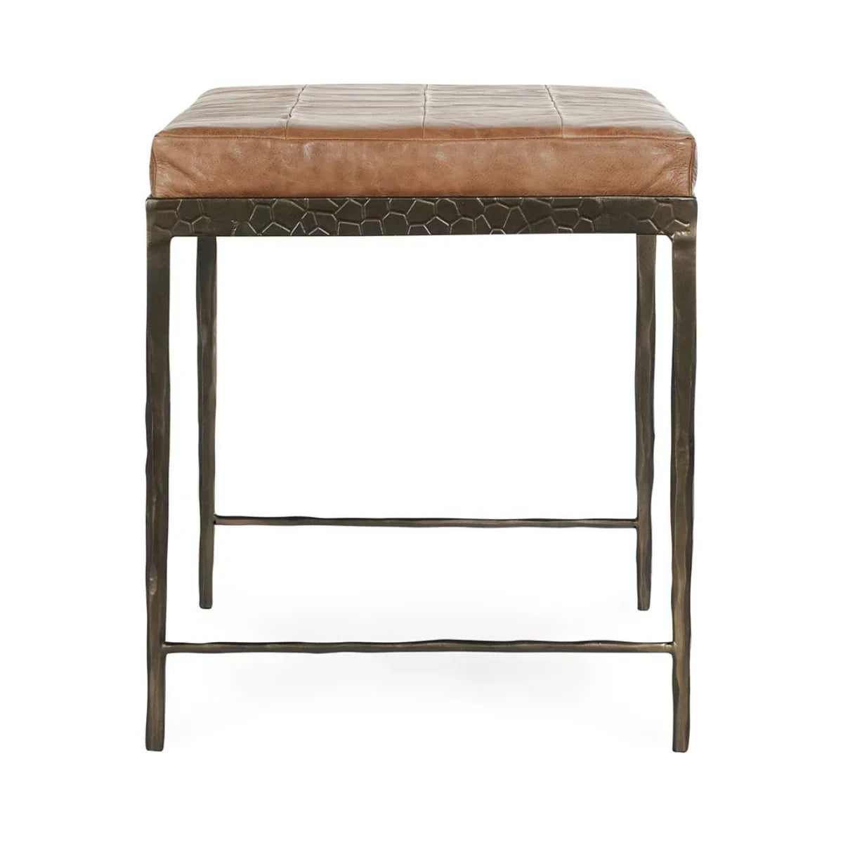 Mal Leather Bench, Chestnut