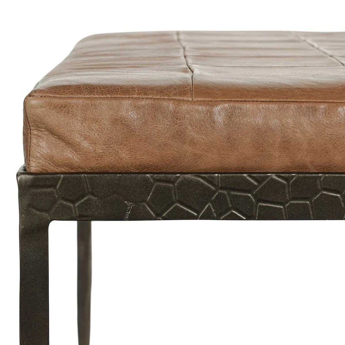 Mal Leather Bench, Chestnut