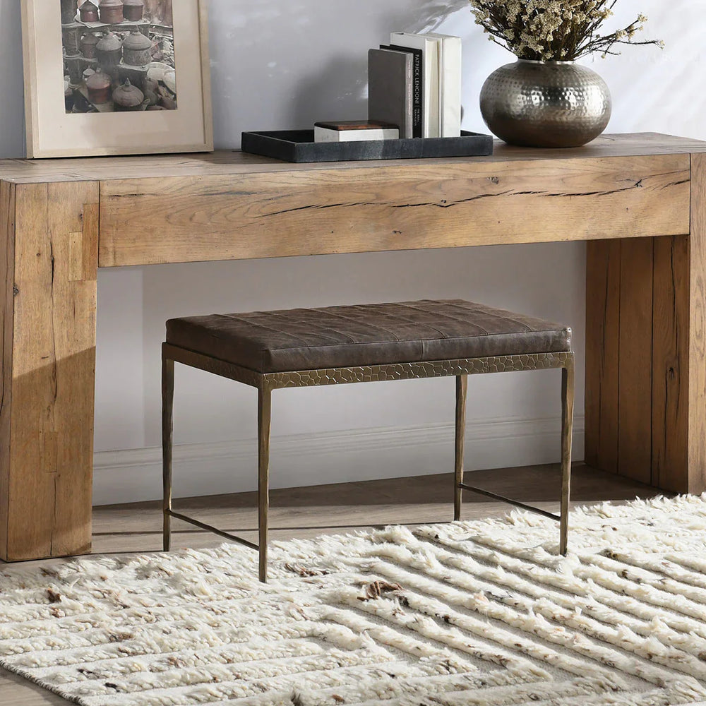 
                  
                    Mali Leather Bench, brown
                  
                