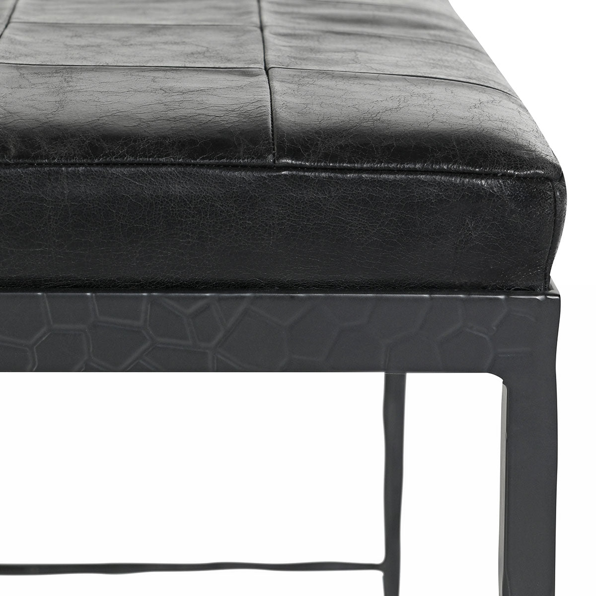 Mal Leather Bench, Black