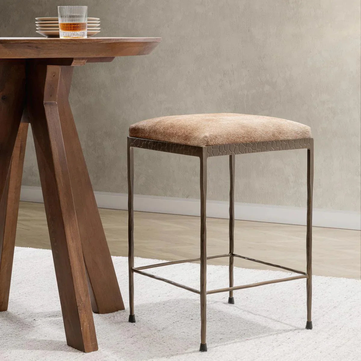 Bos 26" Counter Stool, Sand Hide