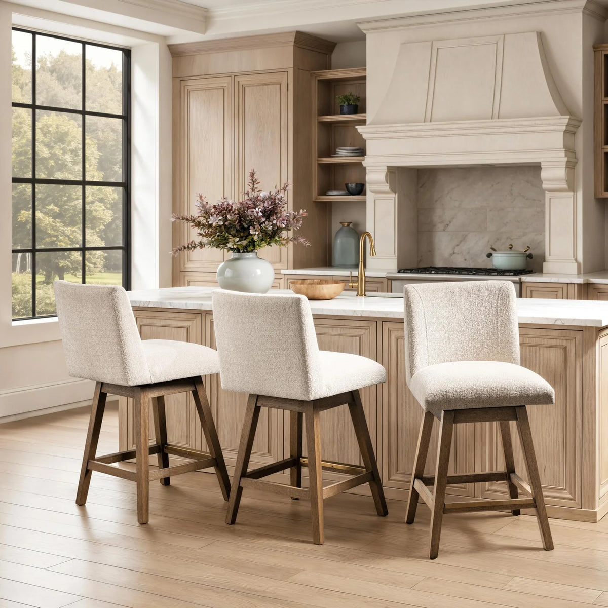 Ava Swivel Counter Stool, Oat