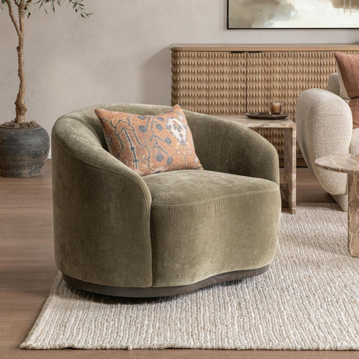 Bev Swivel Chair, Moss