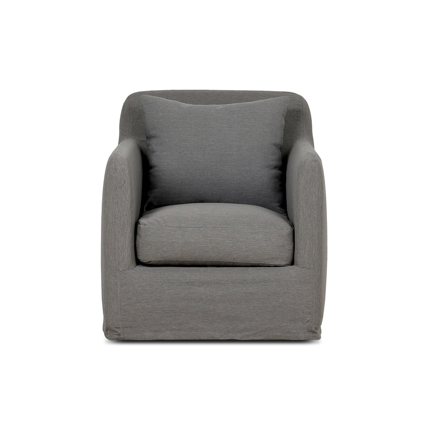 Dunric Outdoor Slipcover Swivel Chair - Venao Charcoal
