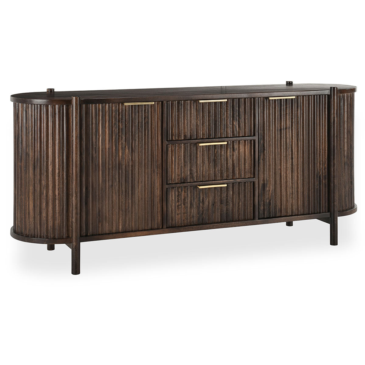 Roderick 3 Drawer 2 Door Cabinet Bark Brown