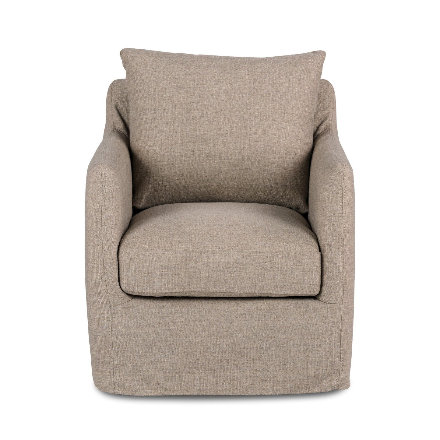 Baldric Slipcover Swivel Chair - Alcala Taupe