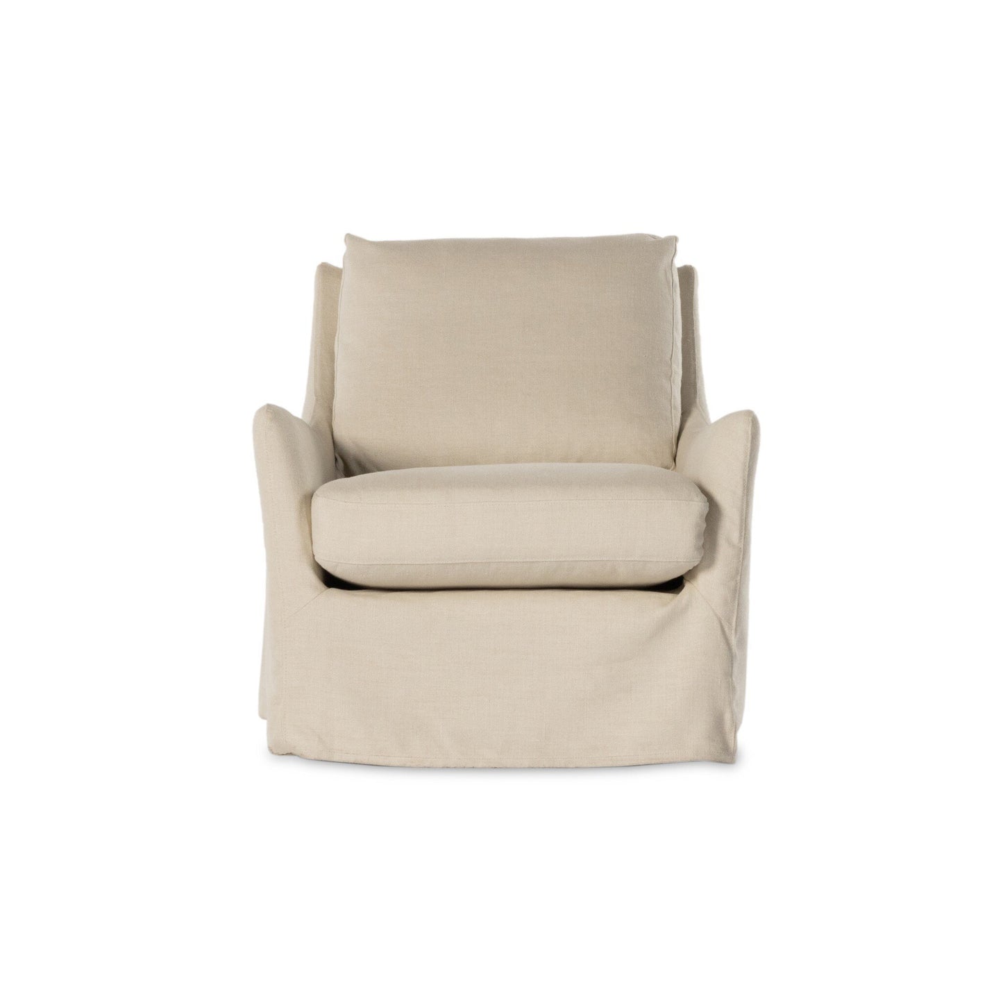 Merric Slipcover Swivel Chair - Brussels Natural