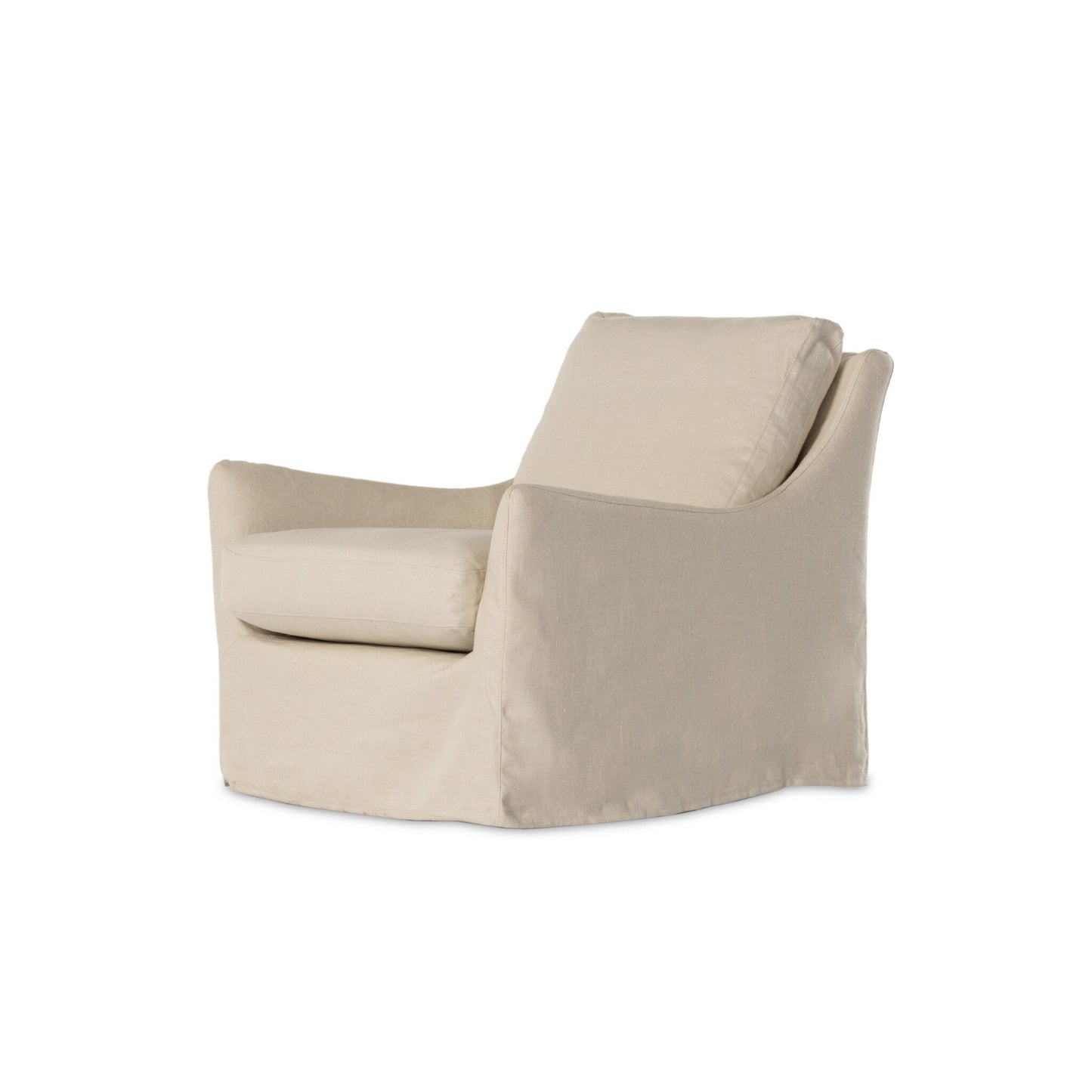Merric Slipcover Swivel Chair - Brussels Natural