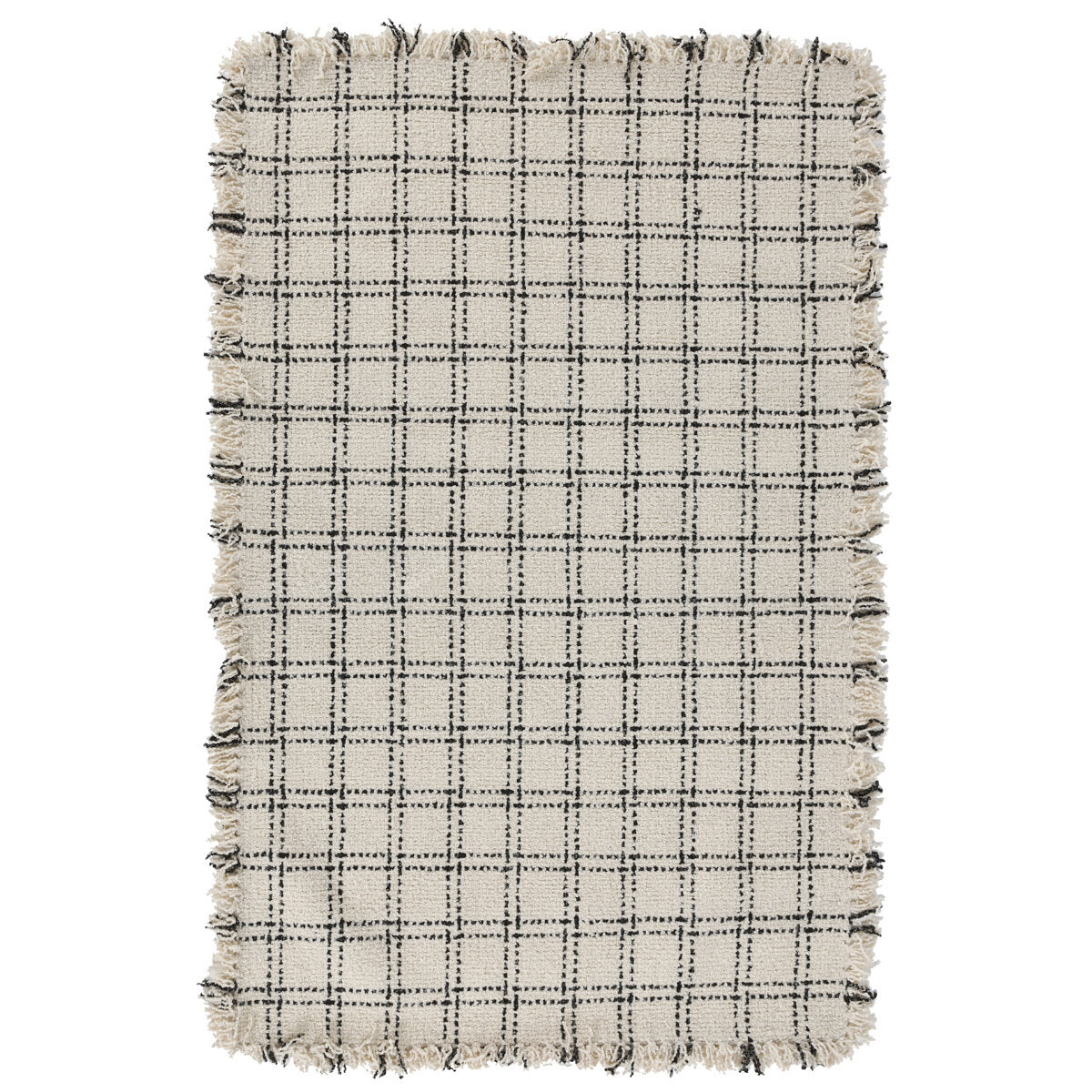 Baldric Wool Check Ivory/Black 5x8