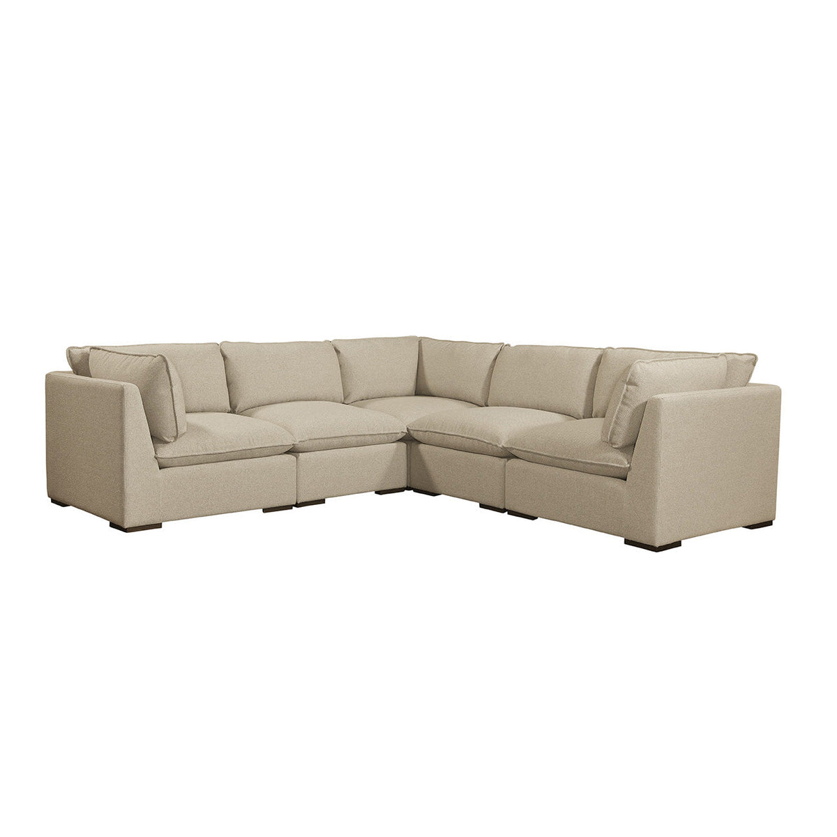 Burbank 6 PC Sectional, Boucle Pebble