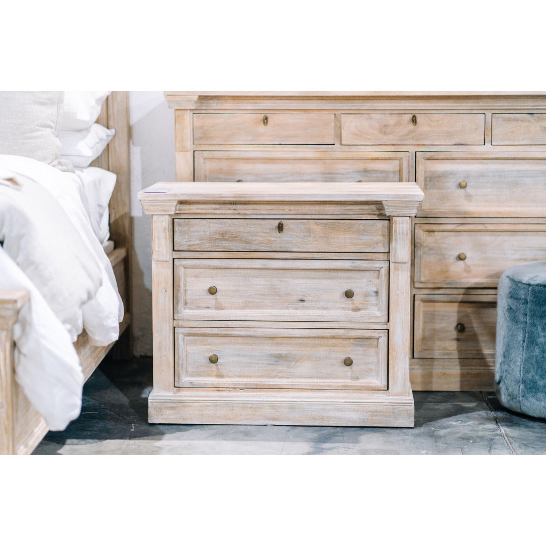 Adel 3-Drawer Nightstand, Natural