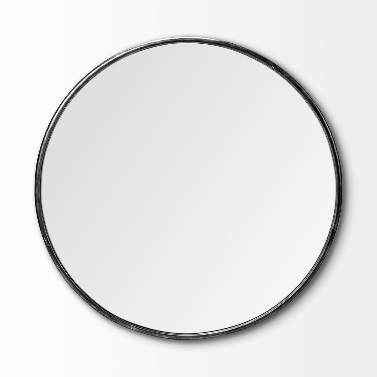 47" Round Mirror, Black