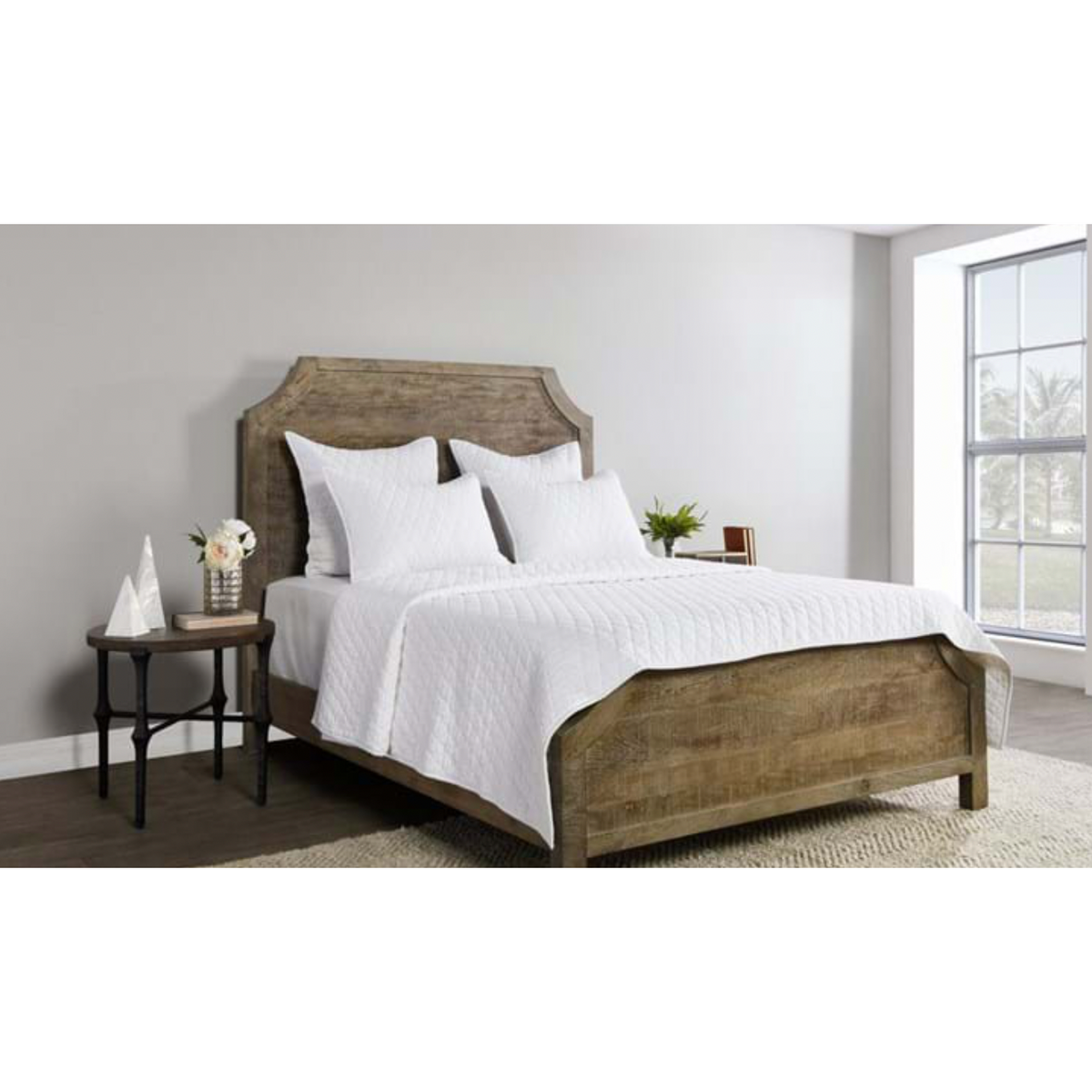 Lan King Quilt, White