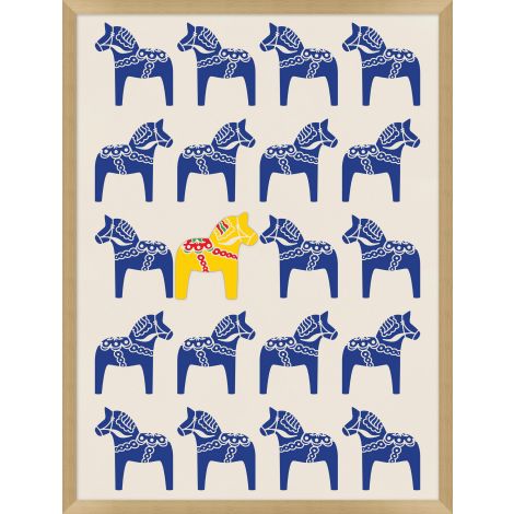 Dala Horse Yellow Art