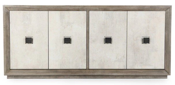 Dunric 4 Door Cabinet Distressed Gray/Antique White