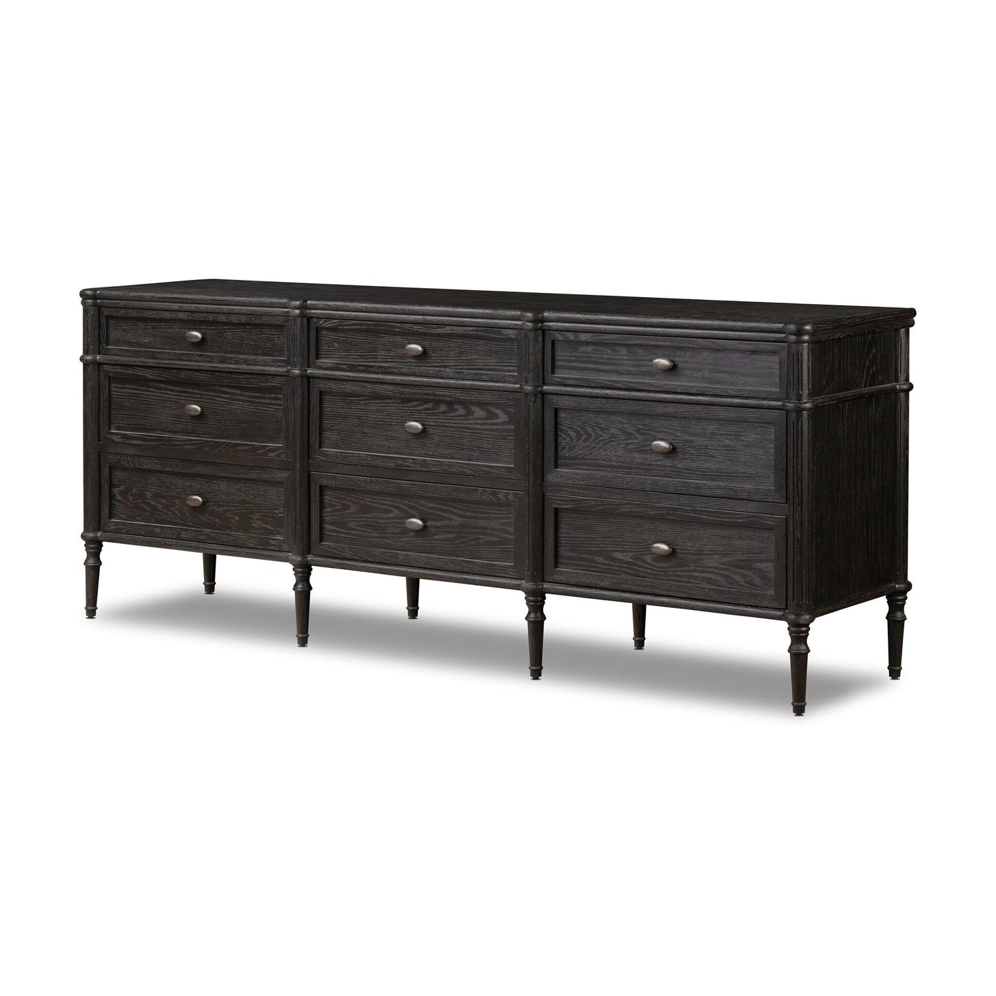Thaddric 9 Drawer Dresser - Distressed Black