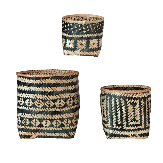 SM Patterned Bamboo Basket