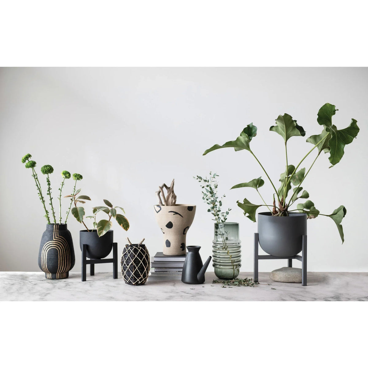 Black Metal Planter w/ Stand