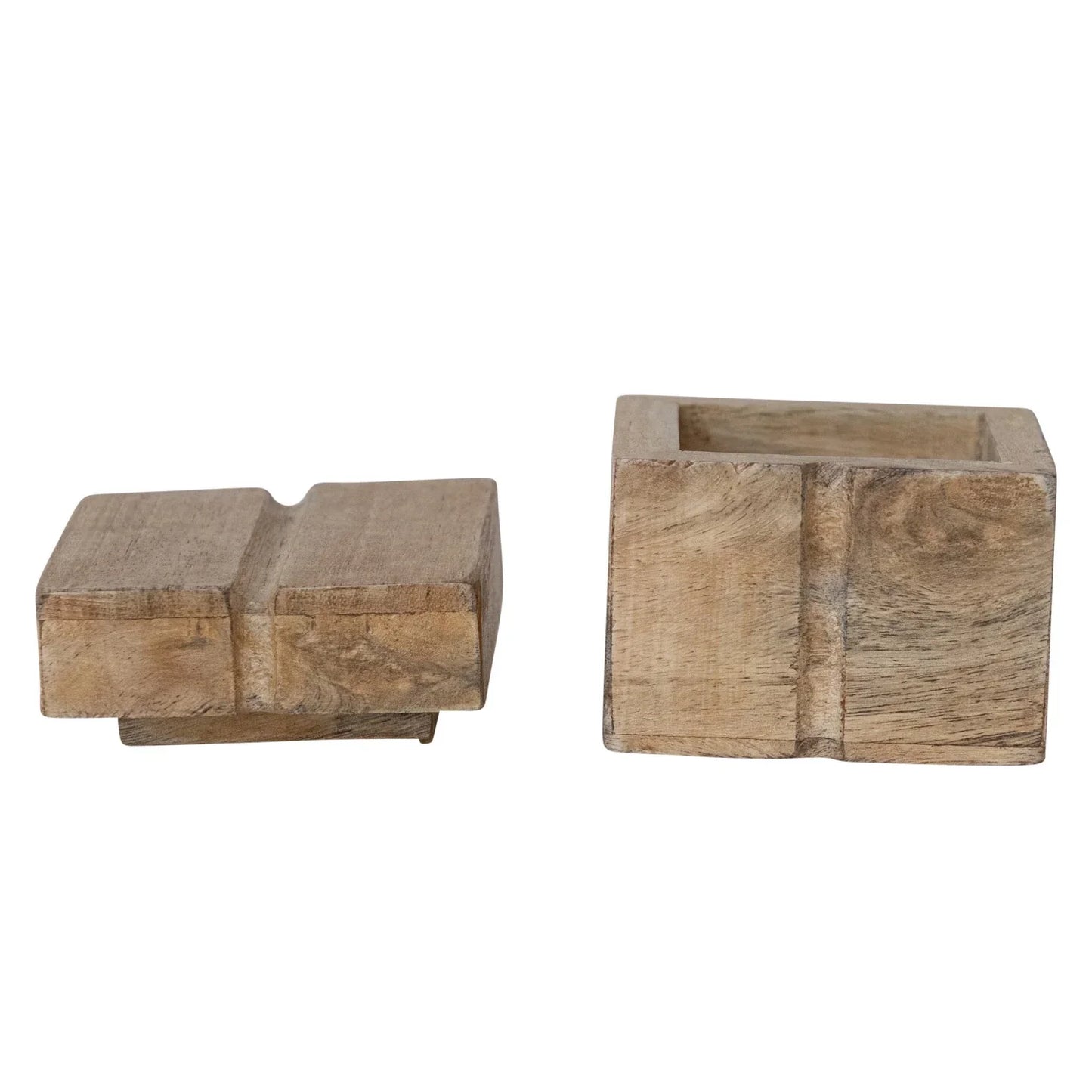 Wood Box w/ Carved Stripe