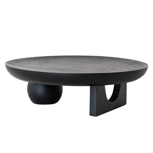 Abstract Wood Tray, Black