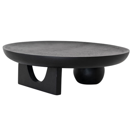 Abstract Wood Tray, Black