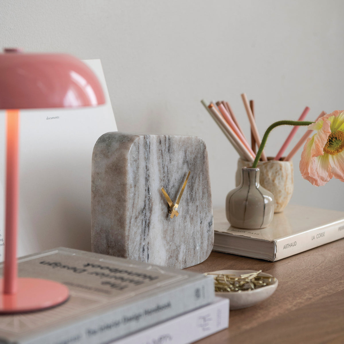 Marble Table Clock