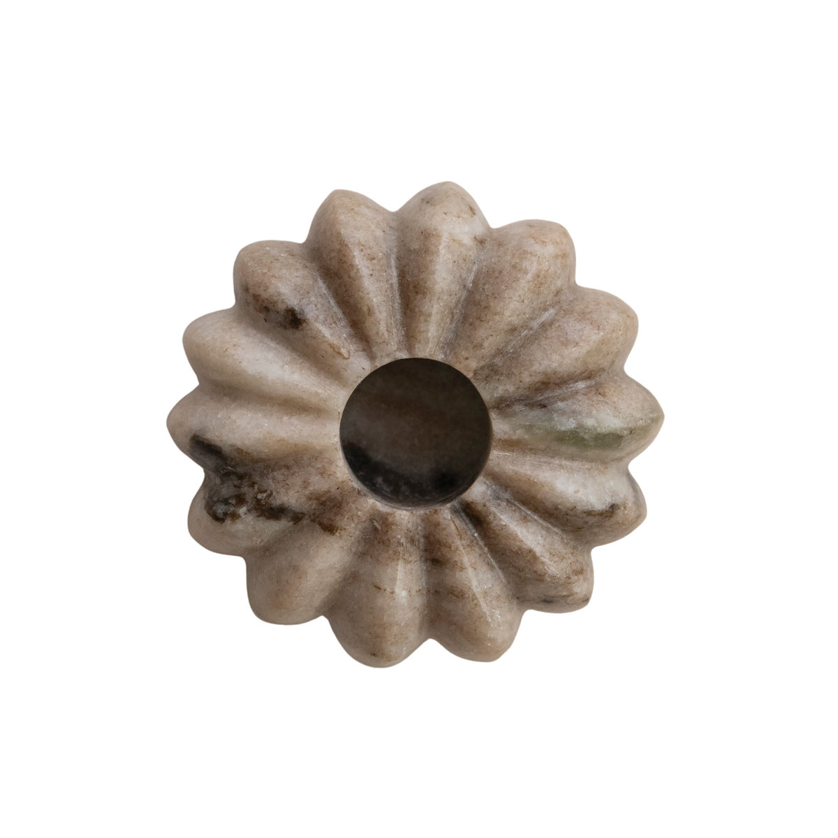 6" Marble Fluted Taper Holder