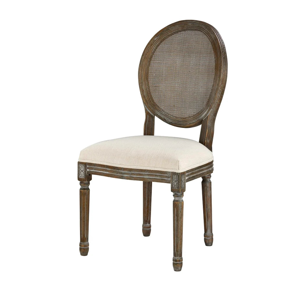 Cane Back Chair, Linen