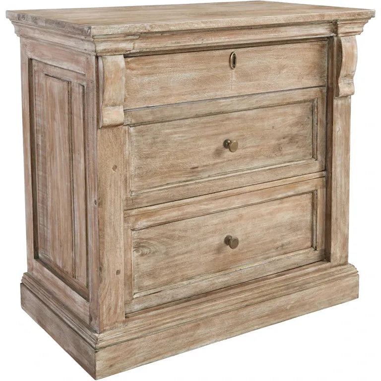 Adel 3-Drawer Nightstand, Natural