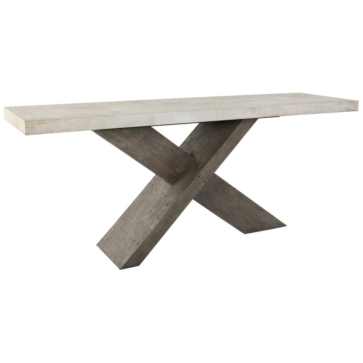 Durant 72" Console Table Antique White/Distressed Brown