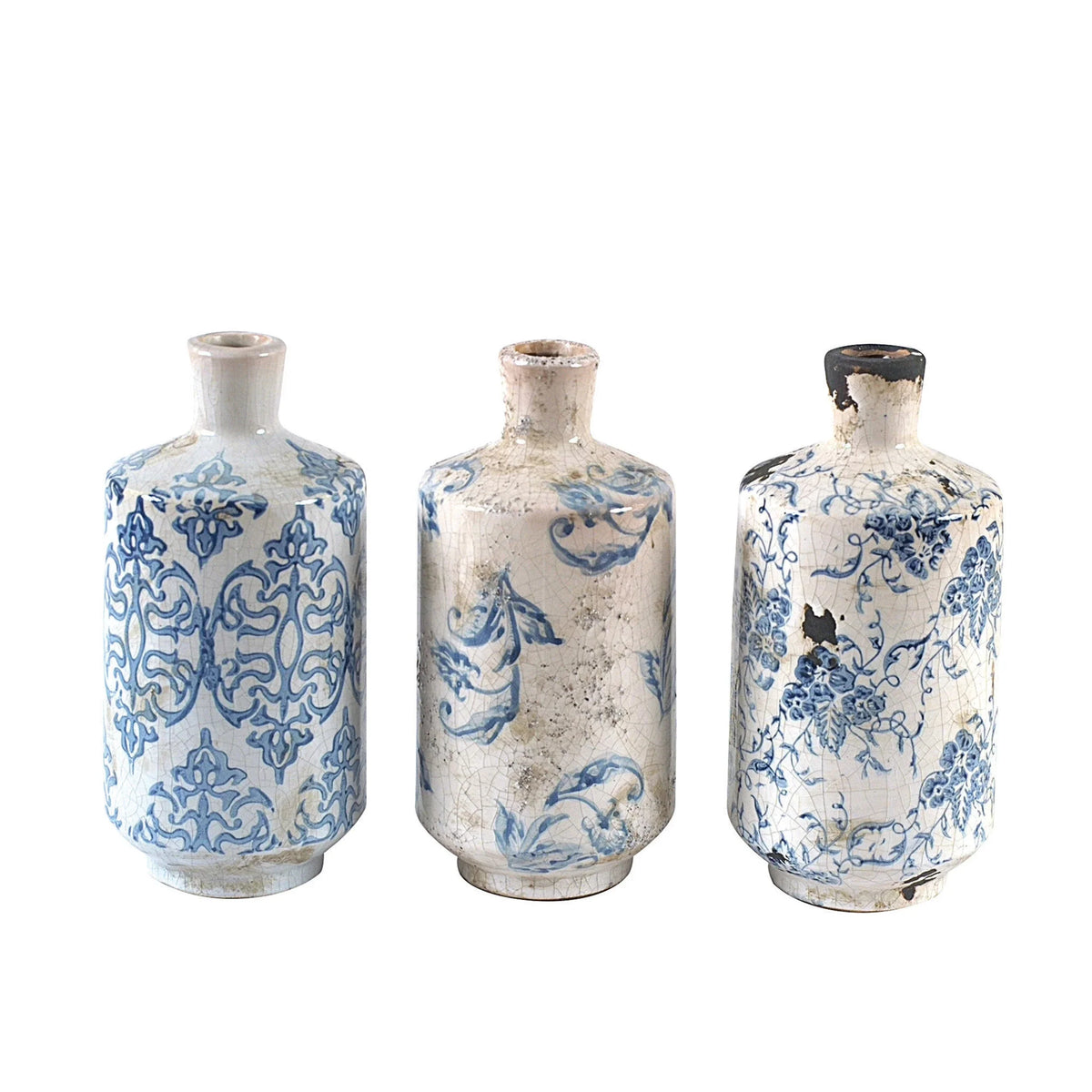 7" Blue & White Vase