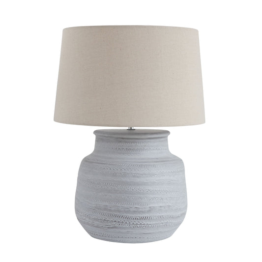 24"H Ceramic Table Lamp, Grey