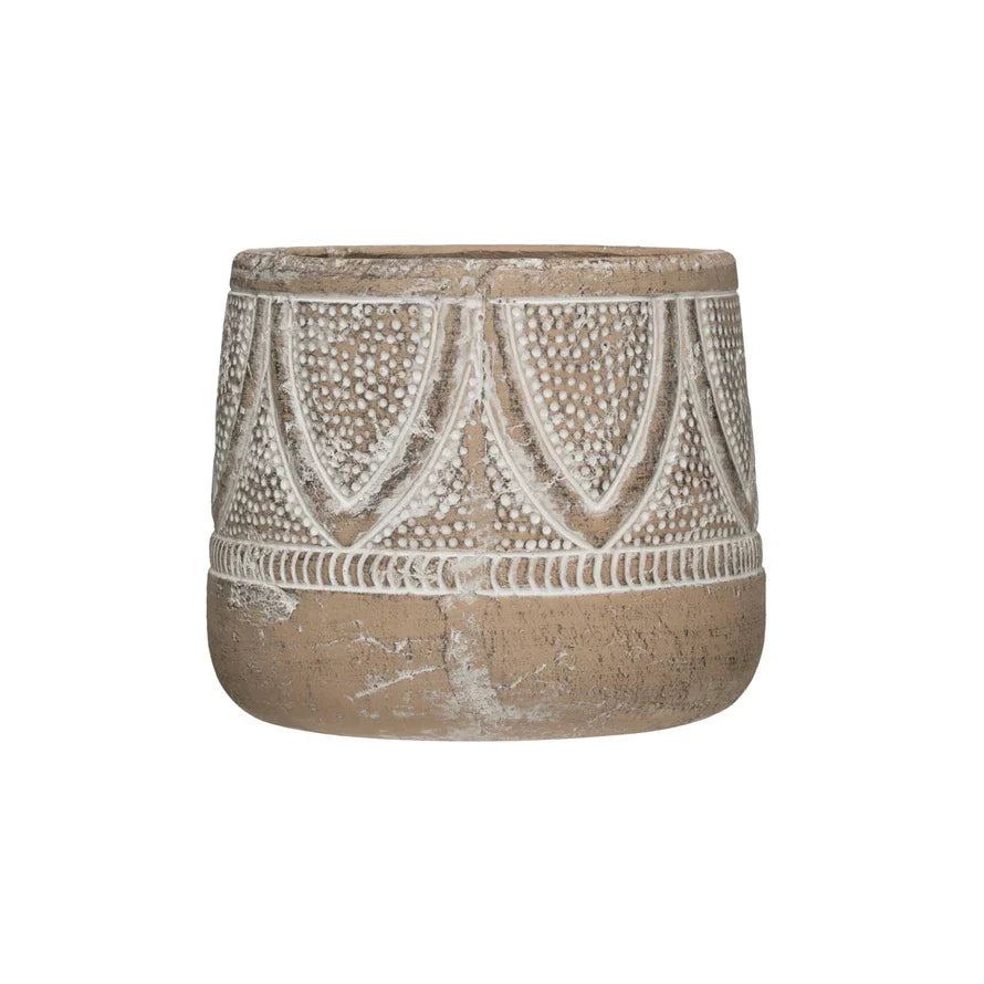 Whitewashed Terracotta Planter