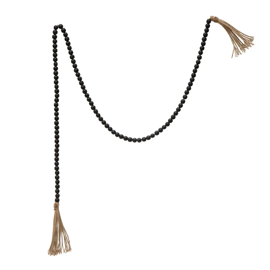 Jute/ Wood Beads, Black