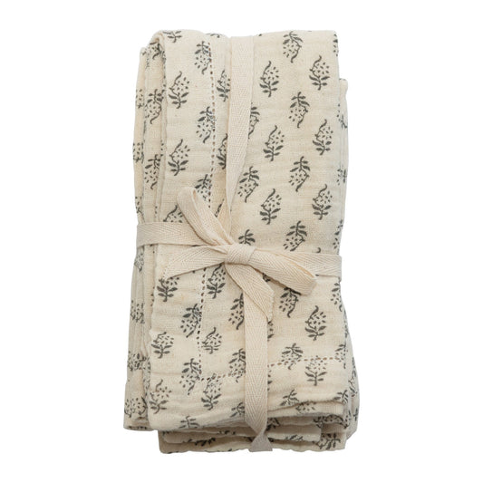 Napkin Set w/ Printed Floral Pattern