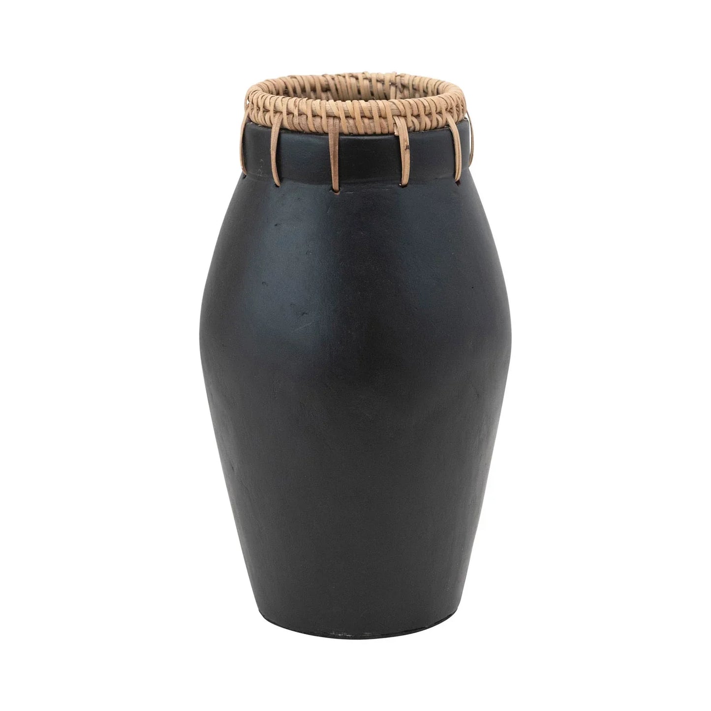 10" Black Terracotta Vase