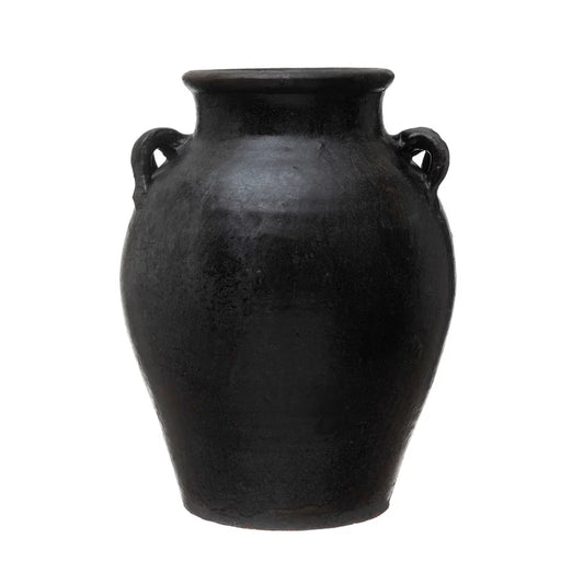 12" Black Clay Jar