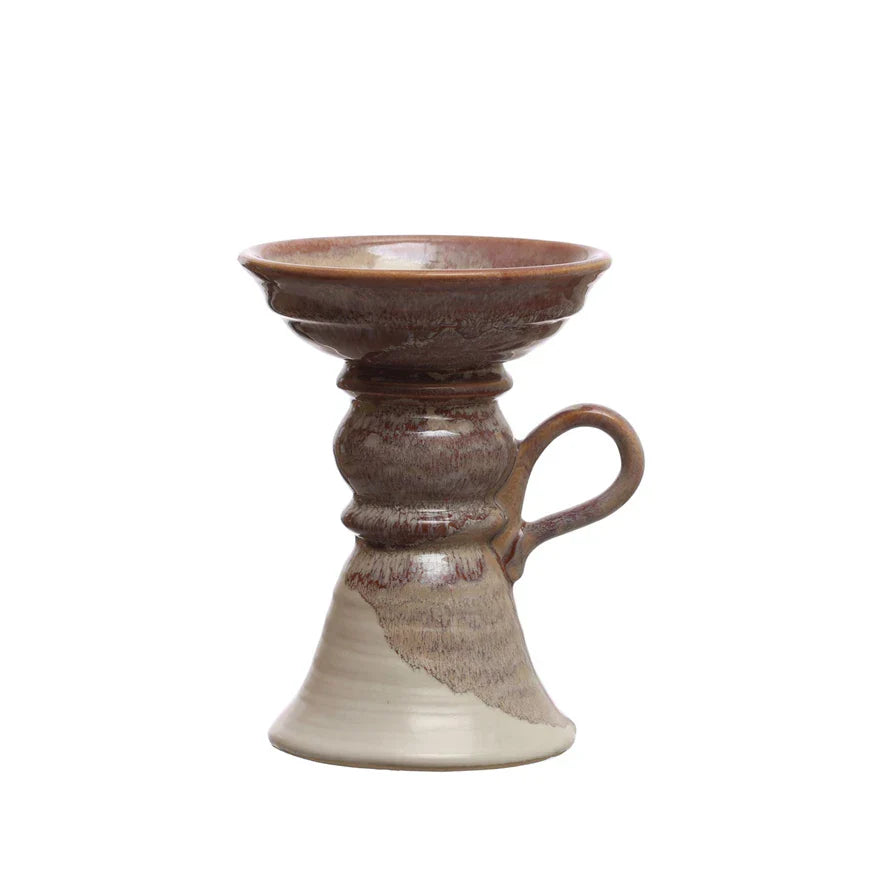7" Stoneware Pillar Holder