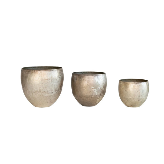 LG Pewter Metal Planter