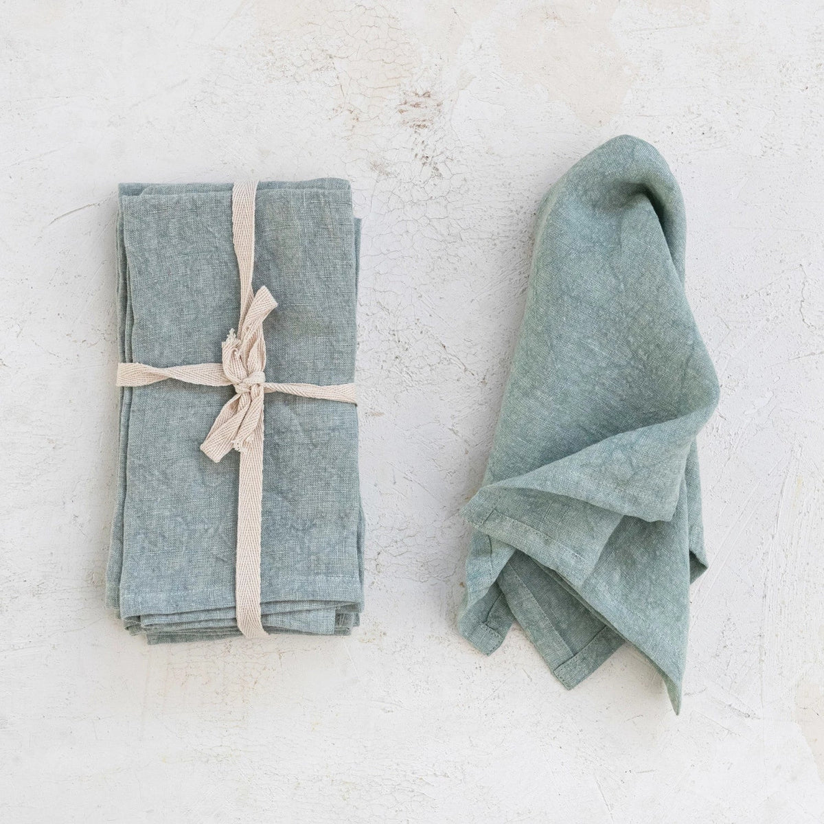 18" Linen Napkin Set, Mint