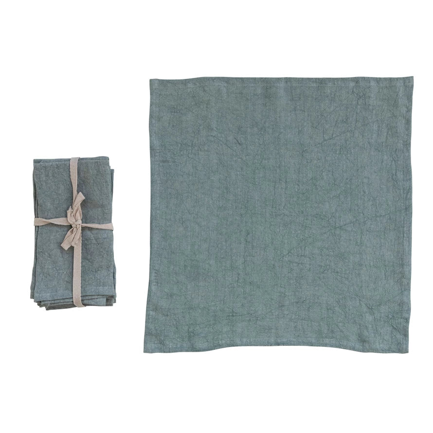 18" Linen Napkin Set, Mint
