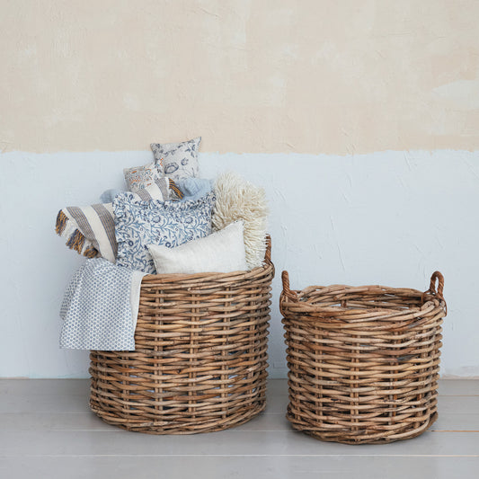 SM Woven Rattan Basket w/ Handles