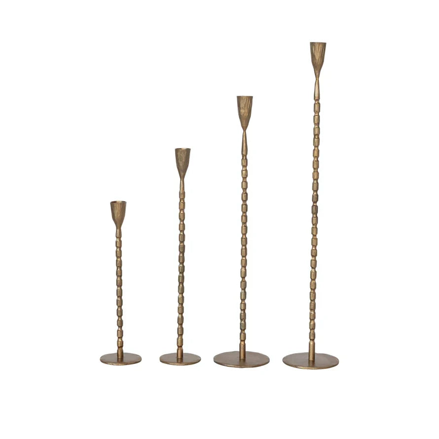 LG Cast Iron Taper Holder, Brass