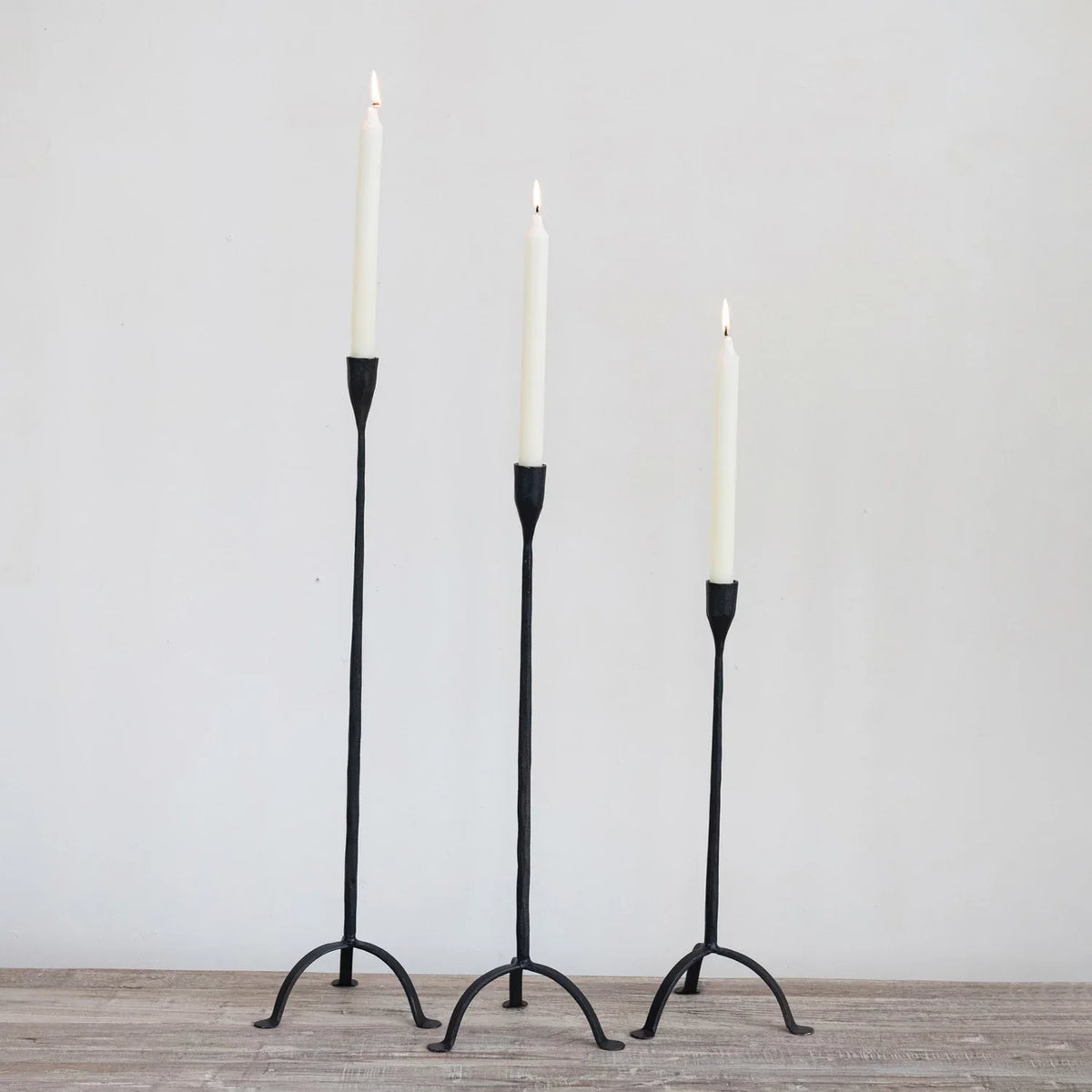 24" Footed Cast Iron Taper Holder