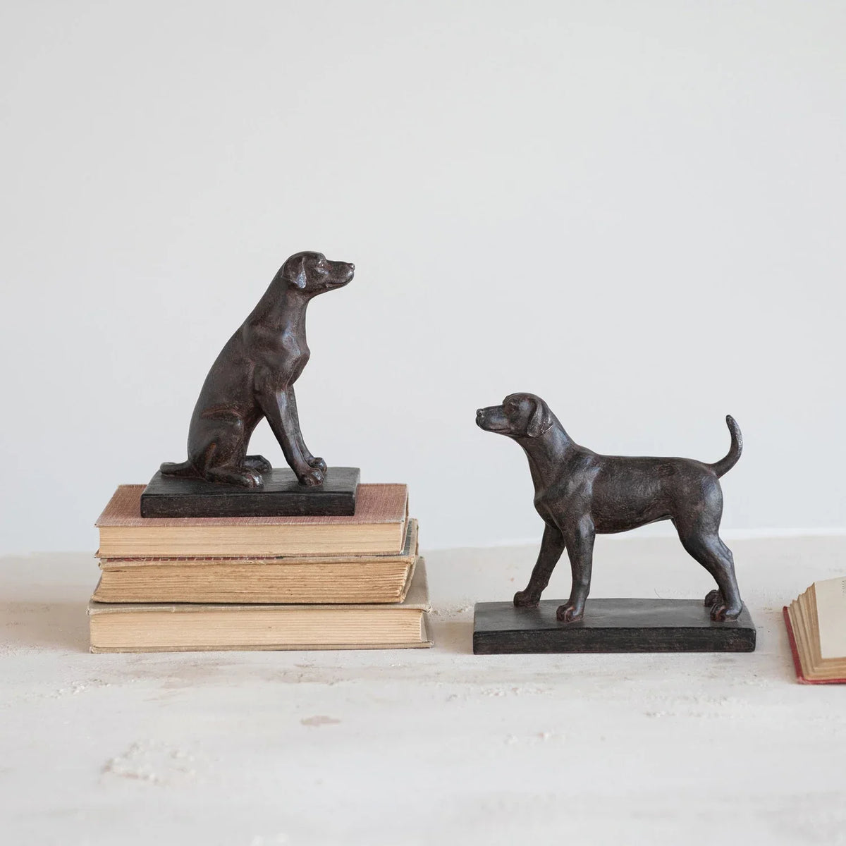 Resin Dog Bookend, Black, Clearance