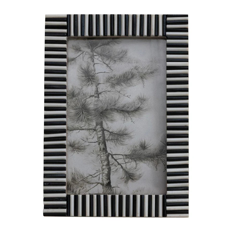 Ribbed Photo Frame, Black & White