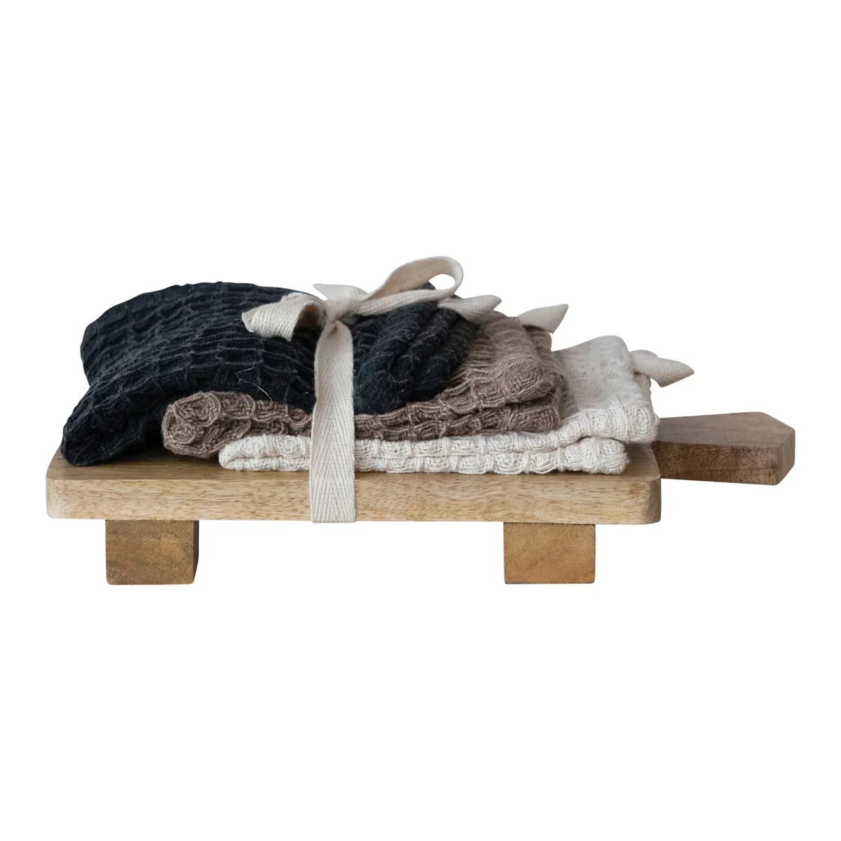 Waffle Weave Dish Cloths w/ Serving Board